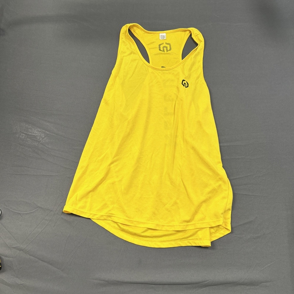NELEUS 'Dry Fit Logo Muscle' Mesh Tank Top Men's Xl Gym Workout Exercise Ylw